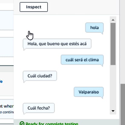Creando un chatbot con Amazon Lex