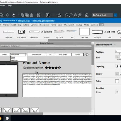 Create website wireframes with Balsamiq