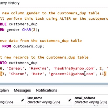 Performing Data Definition and Manipulation in SQL