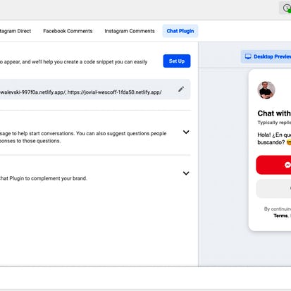 Comienza con Facebook Messenger for Business