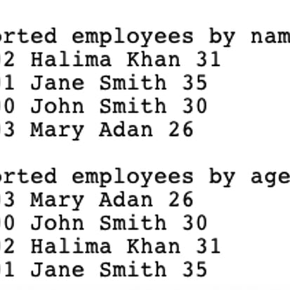 Use Java APIs to sort and search a collection of data