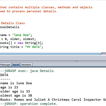 Process Personal Details using Methods in Java