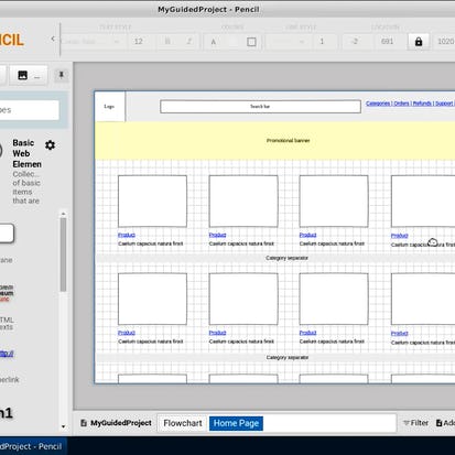 Draw a wireframe in Pencil Project