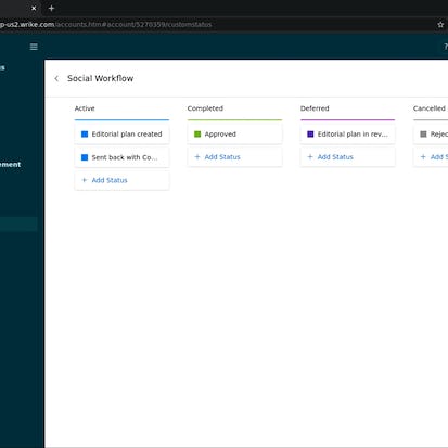 Create a custom workflow in Wrike