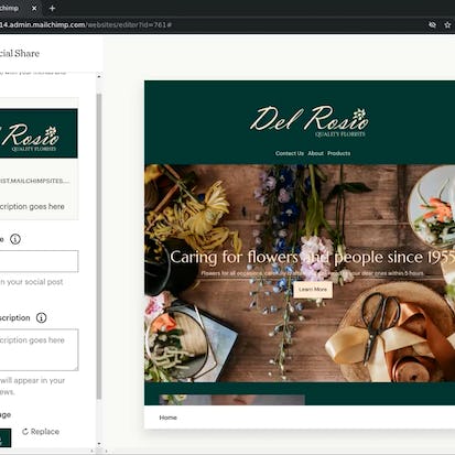 Create a website with MailChimp