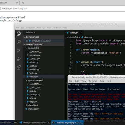 Create a basic contacts list web app using Django