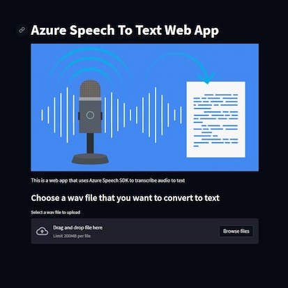 Deploy A Microsoft Azure Speech To Text Web App
