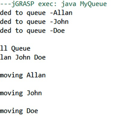 Create a simple queue of names using Java