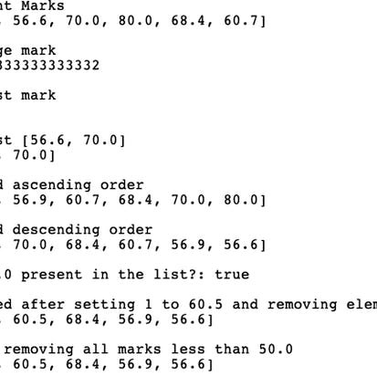 Process student marks using ArrayList in Java