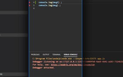 Debugging support for the Node.js runtime in VScode