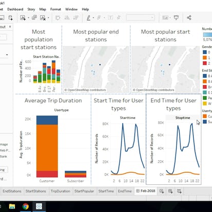 Visualizing Citibike Trips with Tableau